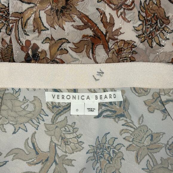 Veronica Beard hazel blush pink floral silk chiffon skirt Women’s size 0 - Picture 5 of 9